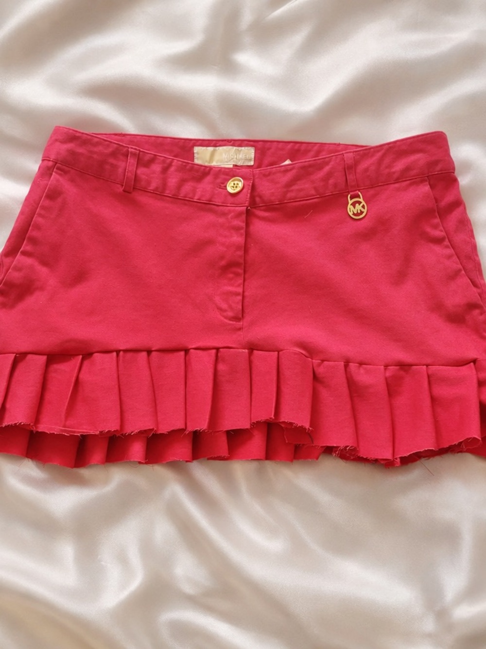 Michael Kors Hot Pink Ruffle Hem Mini Skirt